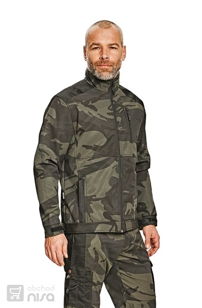 Maskáčová softshelová bunda