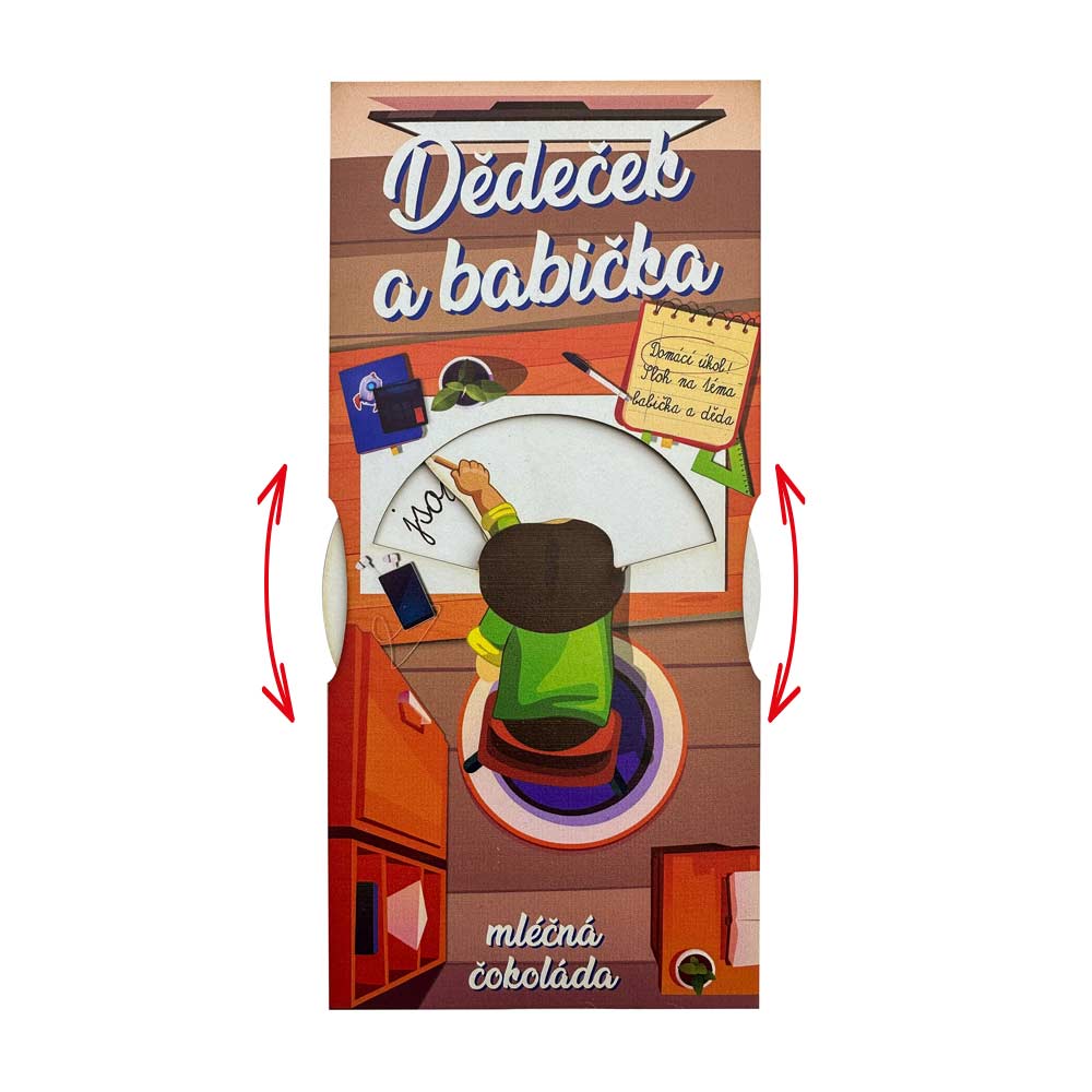 Dárková interaktivní čokoláda 100 g dědovi a babičce od kluka