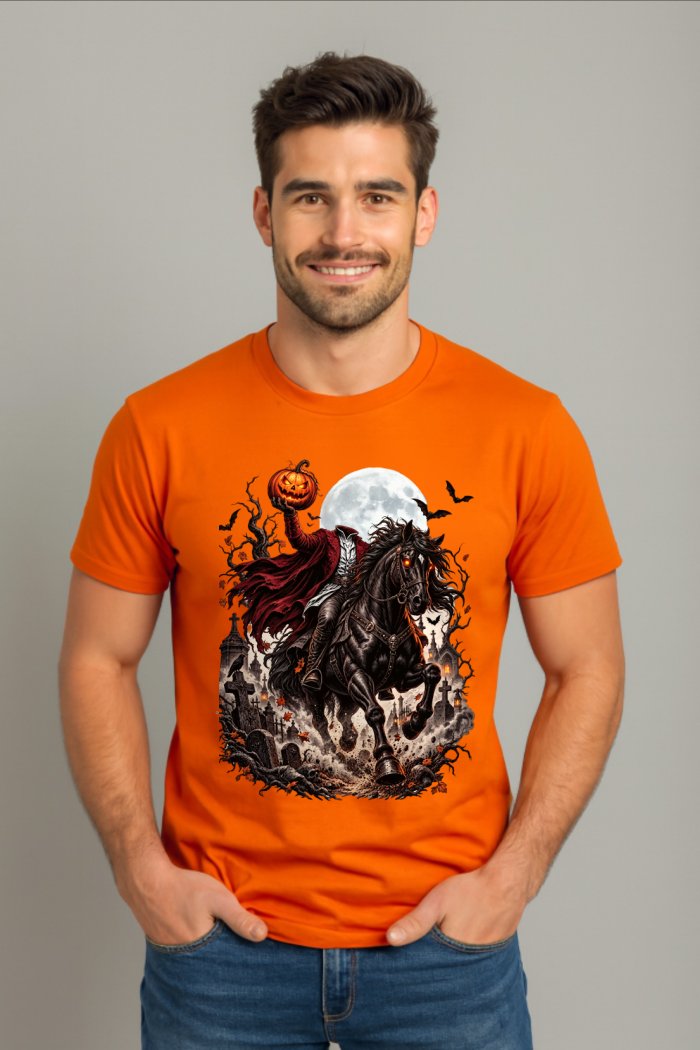 Pánské tričko Halloween bezhlavý jezdec