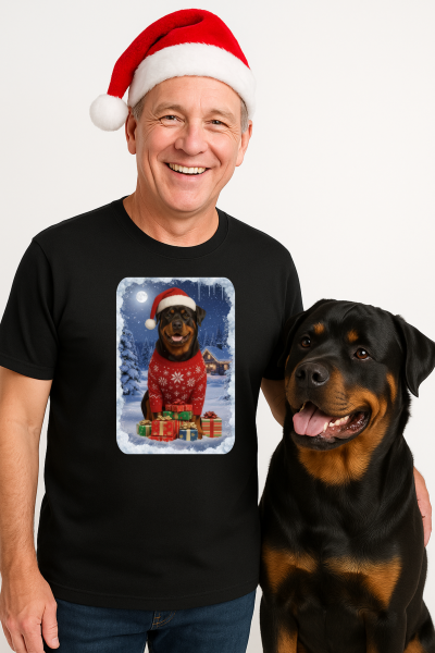 Vánoční tričko s Rotvajlerem