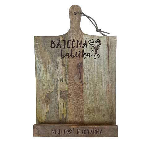 Dřevěný stojan na kuchařku 37 x 24 cm – báječná babička