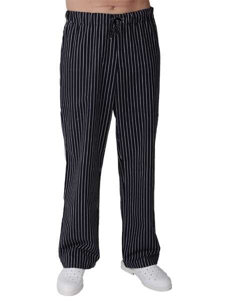 Kuchařské kalhoty černé s proužkem