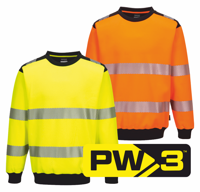 Reflexní mikina s výstřihem ke krku PW3