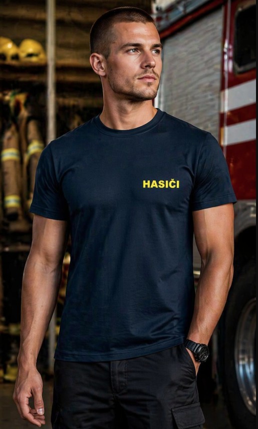 Pánské sportovní triko pro hasiče modré