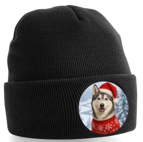 Zimní čepice Vánoční Sibiřšký husky