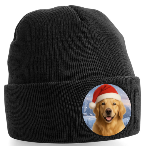 Zimní čepice Vánoční Zlatý retrívr